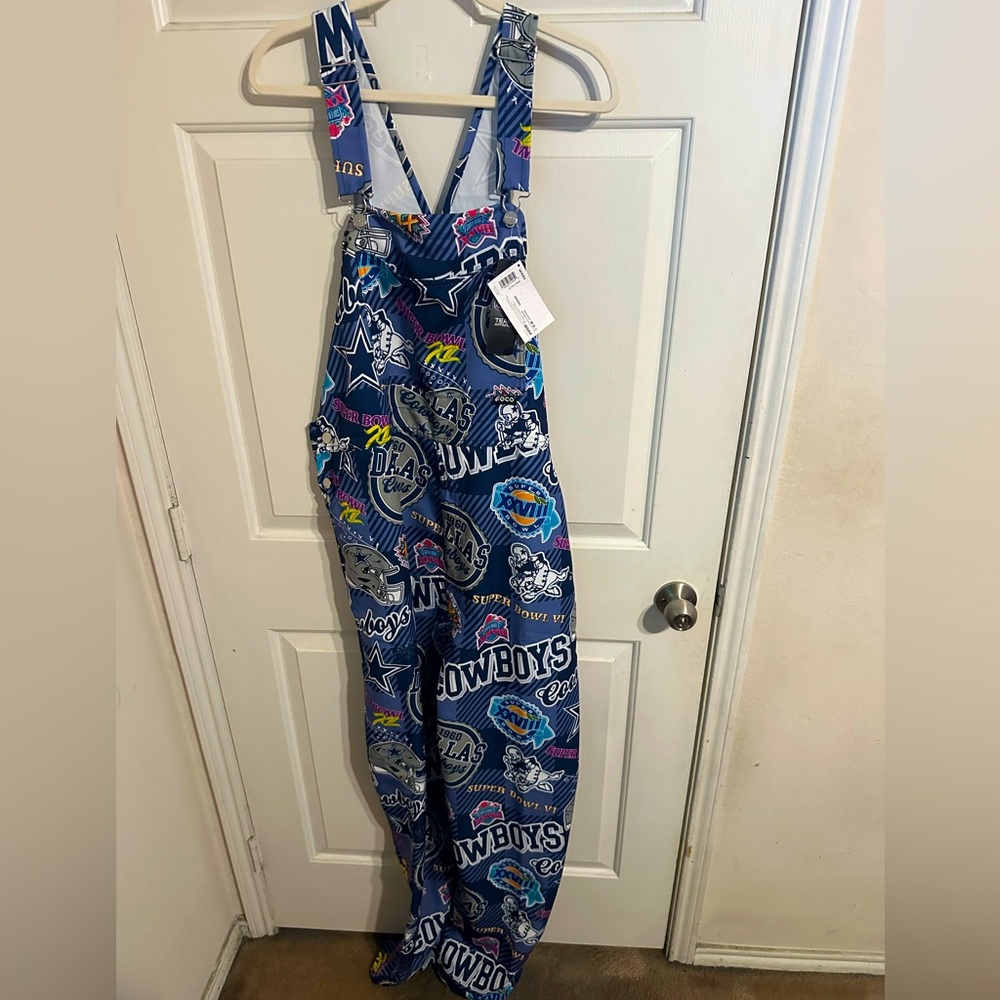 Dallas Cowboys Womens Historic Print Bib Overalls